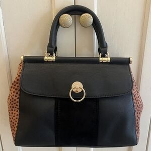 LC Lauren Conrad Black and Brown Satchel
